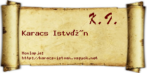 Karacs István névjegykártya