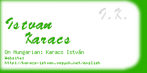 istvan karacs business card