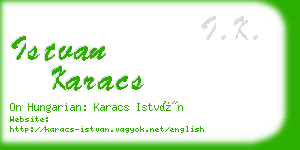 istvan karacs business card